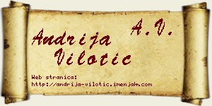 Andrija Vilotić vizit kartica